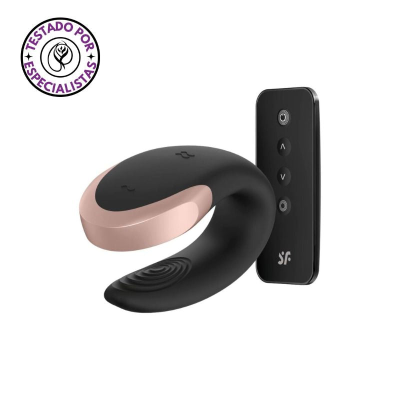 SATISFYER - DOUBLE LOVE LUXURY PARTNER VIBRATOR BLACK
