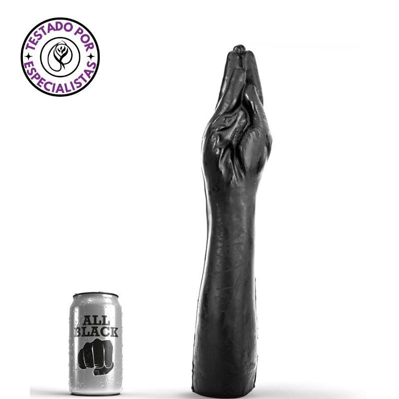 Punho Gigante Fisting All Black – Dildo realista de 40 cm com forma anatômica de mão e braço, ideal para penetração profunda