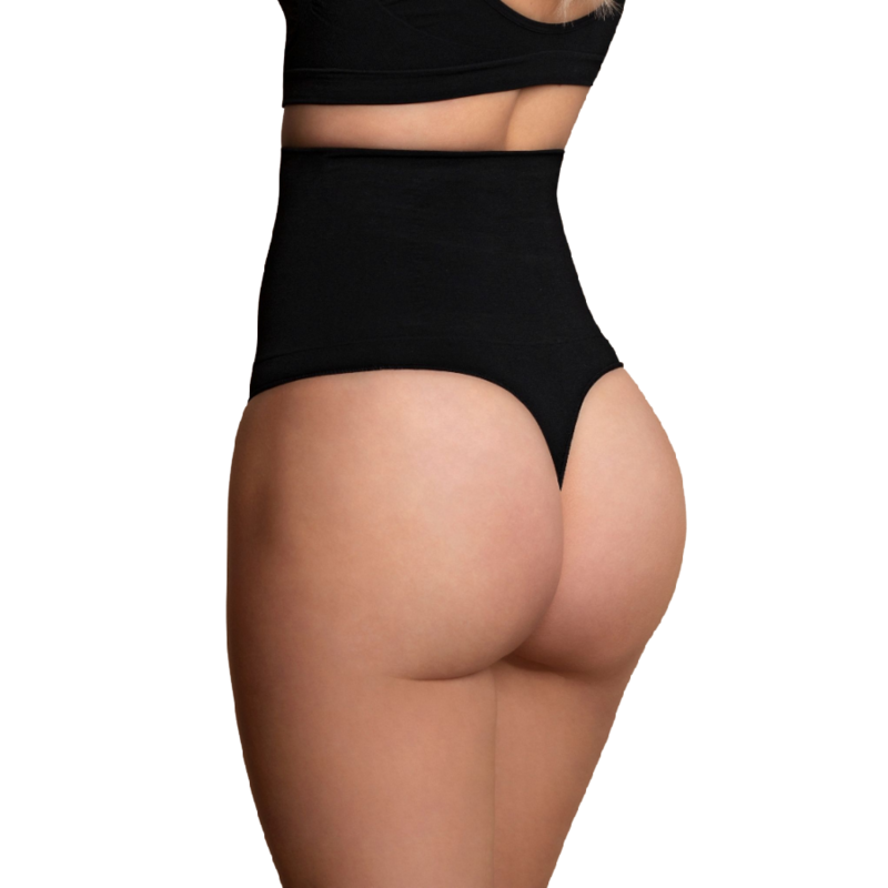 BYE-BRA - CINTURÓN ESTILO TANGA SIN COSTURAS NEGRO TALLA L