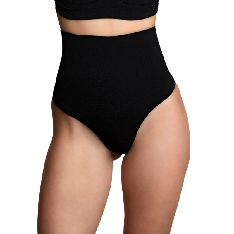 BYE-BRA - CINTURÓN ESTILO TANGA SIN COSTURAS NEGRO TALLA L