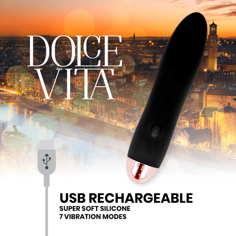 VIBRADOR RECARREGÁVEL QUATRO PRETO 7 VELOCIDADES