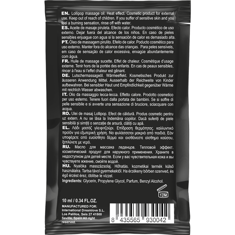 COQUETTE CHIC DESIRE - KISSABLE POCKET MASSAGE OIL WITH LOLLIPOP WARMING EFFECT 10 ML