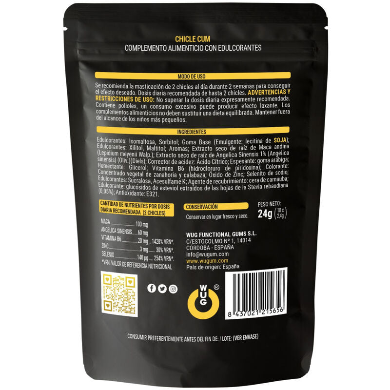 WUG SEX SENSE - CUM EJACULATION INCREASES GUMMY AND SEMEN BANANA FLAVOR 10 UNITS