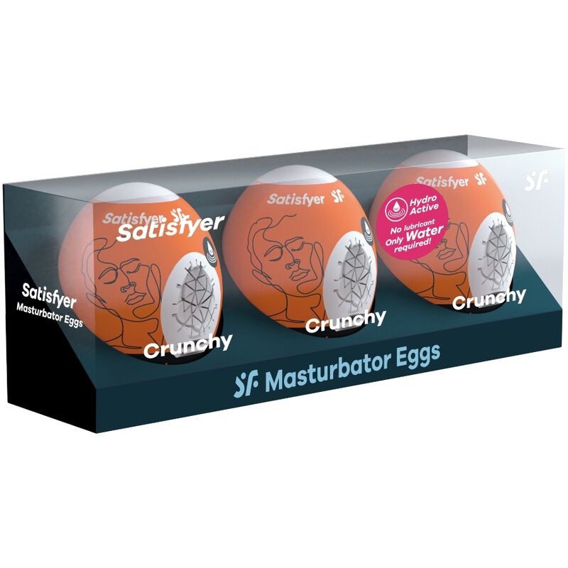 SATISFYER - 3 HUEVOS MASTURBADORES TRAVIESOS, SALVAJES Y CRUJIENTES