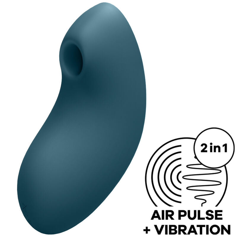SATISFYER - VULVA LOVER 2 AIR PULSE STIMULATOR AND VIBRATOR 2 BLUE
