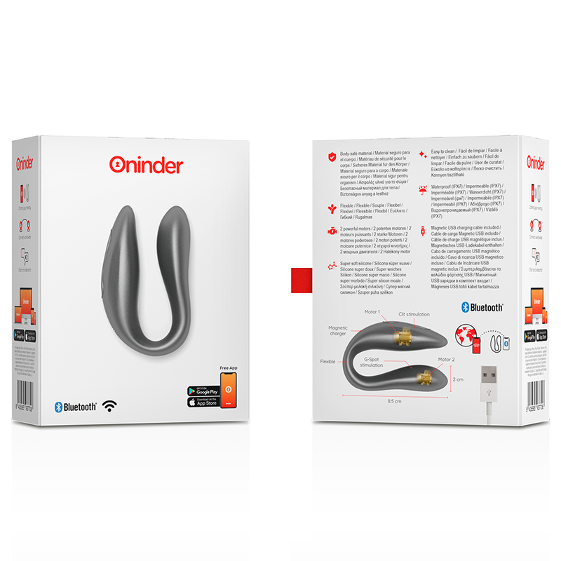 ONINDER - LISBON G-SPOT & CLITORAL STIMULATOR BLACK - FREE APPLICATION