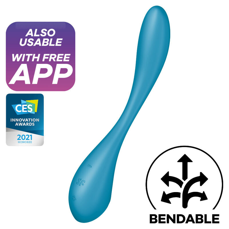 SATISFYER - VIBRADOR MULTIUSOS PUNTO G FLEX 5 AZUL