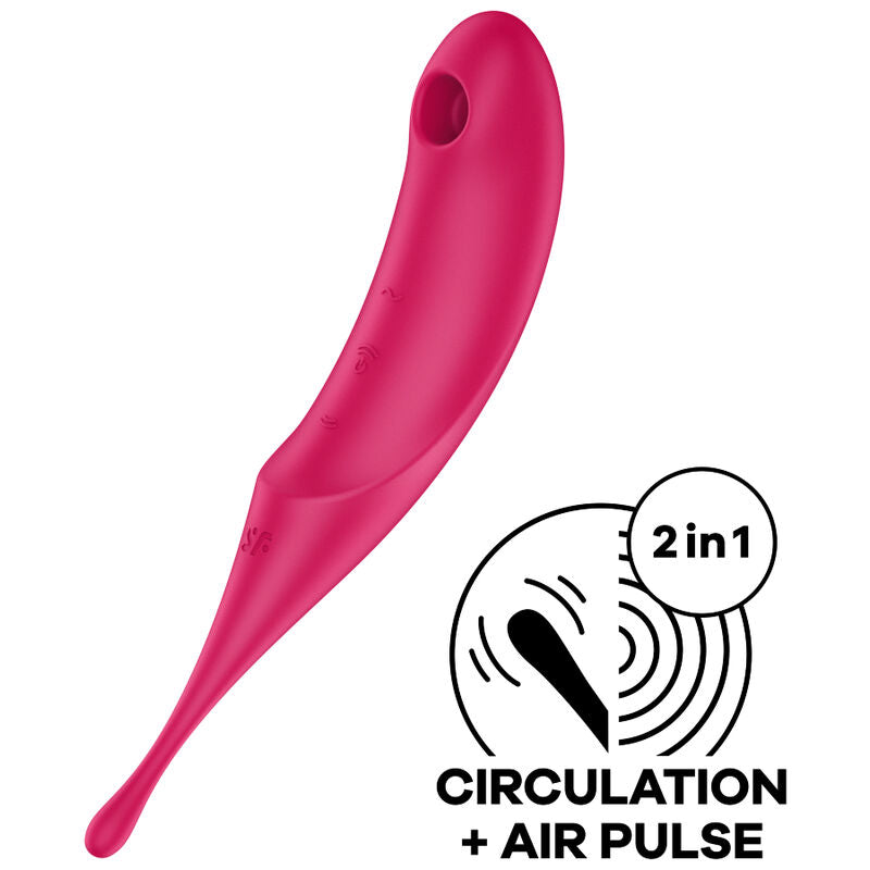SATISFYER - TWIRLING PRO AIR PULSE STIMULATOR AND VIBRATOR RED