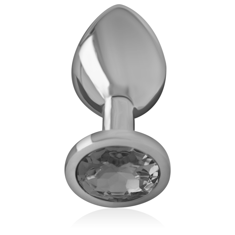 INTENSE - PLUG ANAL DE METAL ALUMINIO CON CRISTAL NEGRO TALLA L