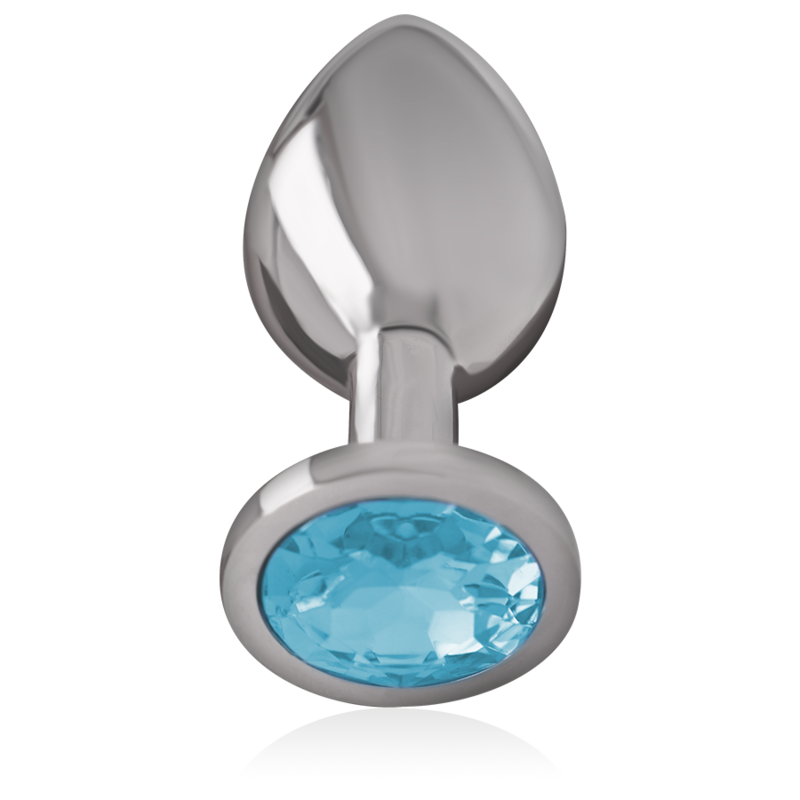 INTENSE - PLUG ANAL DE METAL ALUMINIO CON CRISTAL AZUL TALLA L