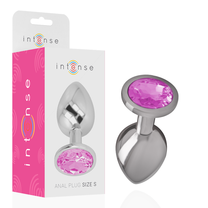 PLUG ANAL DE METAL ALUMINIO CRISTAL ROSA INTENSO TALLA S