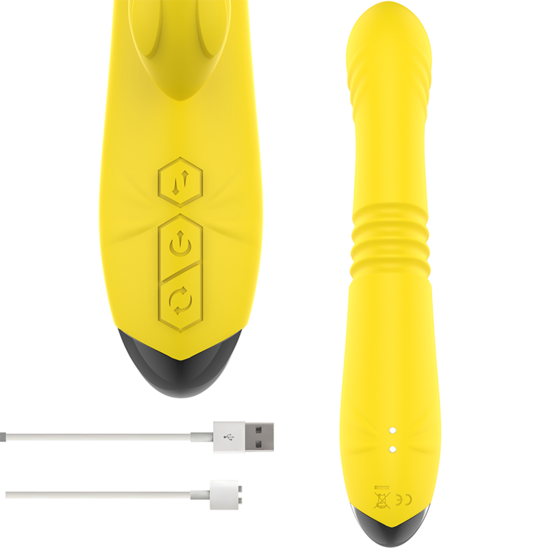 INTENSE - TOKY UP AND DOWN MULTIFUNCTION VIBRATOR WITH YELLOW CLITORAL STIMULATOR
