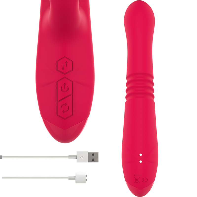 INTENSE - RECHARGEABLE UP & DOWN VIBRATOR DUA MULTIFUNCTION WITH RED TONGUE