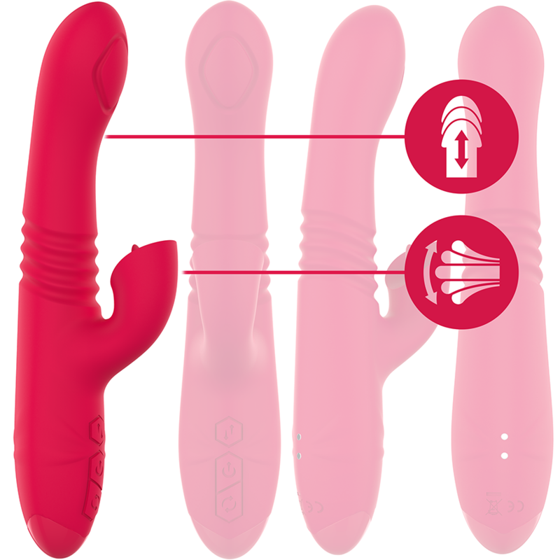 INTENSE - RECHARGEABLE UP & DOWN VIBRATOR DUA MULTIFUNCTION WITH RED TONGUE