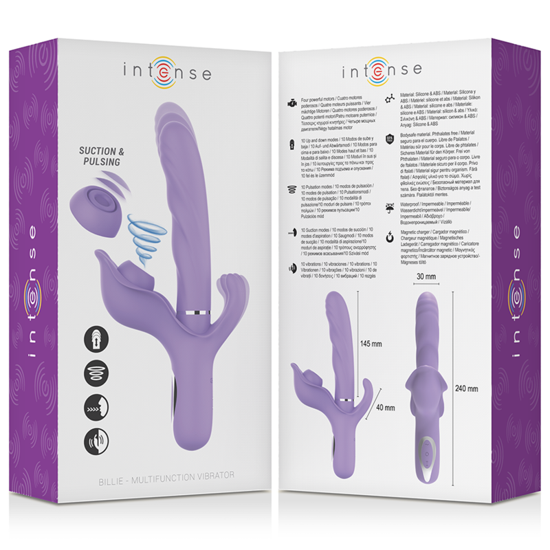 INTENSE - BILLIE MULTIFUNCTION RECHARGEABLE VIBRATOR JUICE AND PULSATION PURPLE