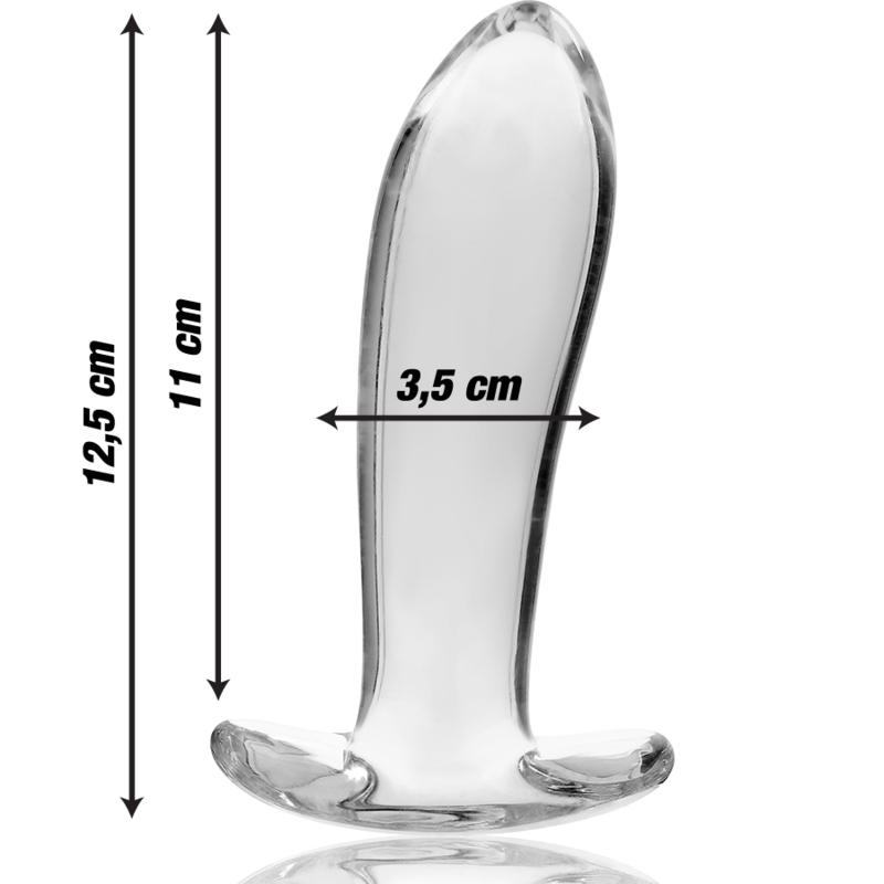 NEBULA SERIES BY IBIZA - MODEL 5 ANAL PLUG TRANSPARENT BOROSILICATE GLASS 12.5 CM -O- 3.5 CM