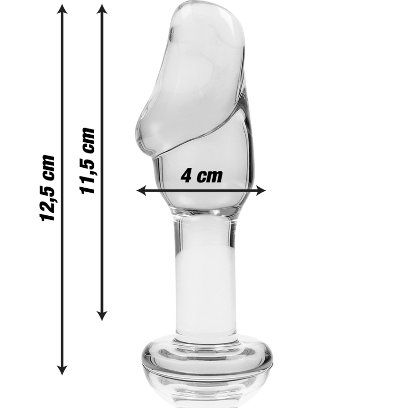 NEBULA SERIES BY IBIZA - MODEL 6 ANAL PLUG TRANSPARENT BOROSILICATE GLASS 12.5 CM -O- 4 CM