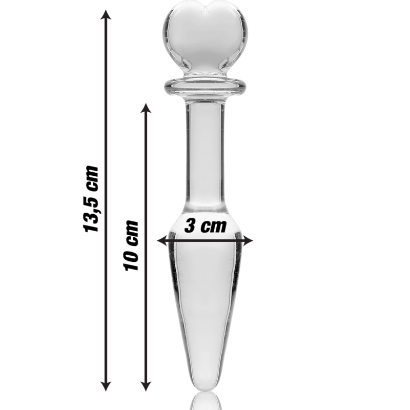 NEBULA SERIES BY IBIZA - MODEL 7 ANAL PLUG TRANSPARENT BOROSILICATE GLASS 13.5 CM -O- 3 CM