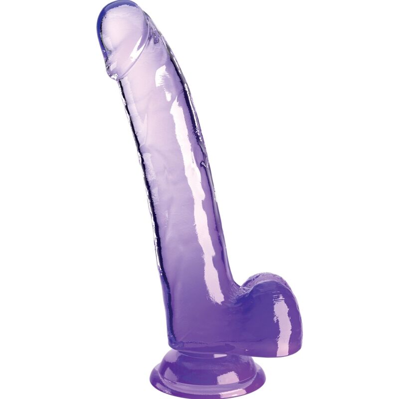 KING COCK - DILDO TRANSPARENTE CON TESTICULOS 20,3 CM MORADO