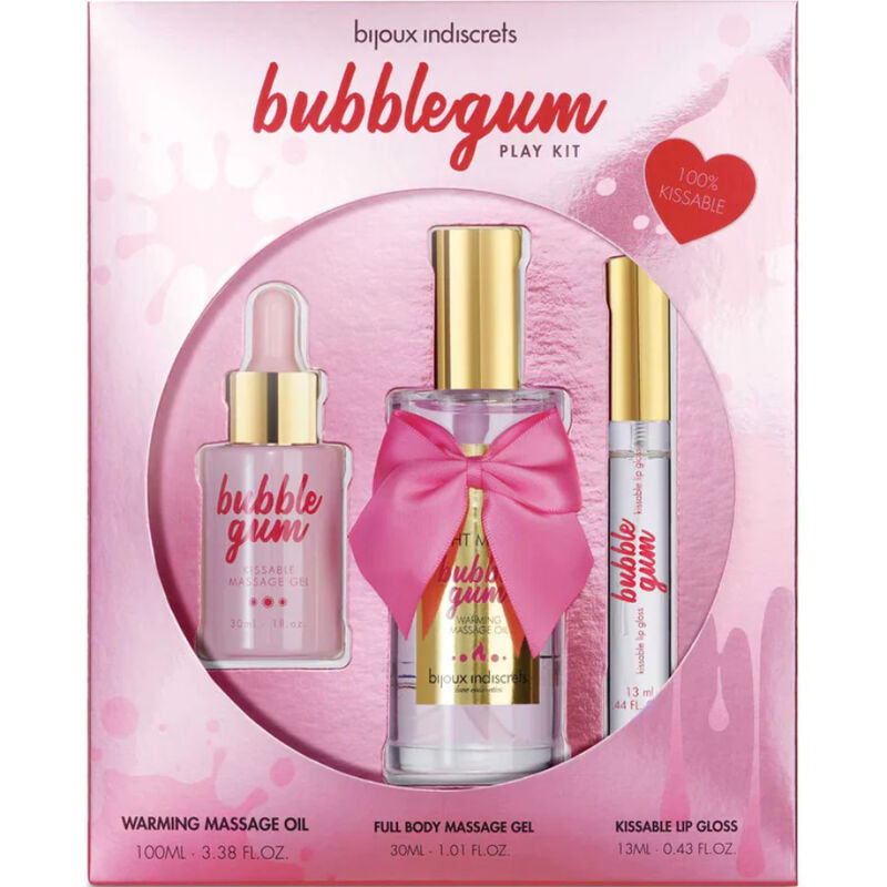BIJOUX - INDISCRETS BUBBLEGUM PLAY KIT WITH GEL OIL AND LIP GLOSS