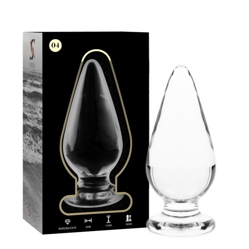 NEBULA SERIES BY IBIZA - MODEL 4 ANAL PLUG TRANSPARENT BOROSILICATE GLASS 11 CM -O- 5 CM