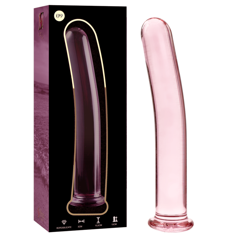 NEBULA SERIES BY IBIZA - MODEL 9 PINK BOROSILICATE GLASS DILDO 15.5 CM -O- 2.5 CM