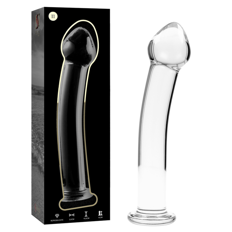 NEBULA SERIES BY IBIZA - MODEL 11 TRANSPARENT BOROSILICATE GLASS DILDO 16 CM -O- 3 CM