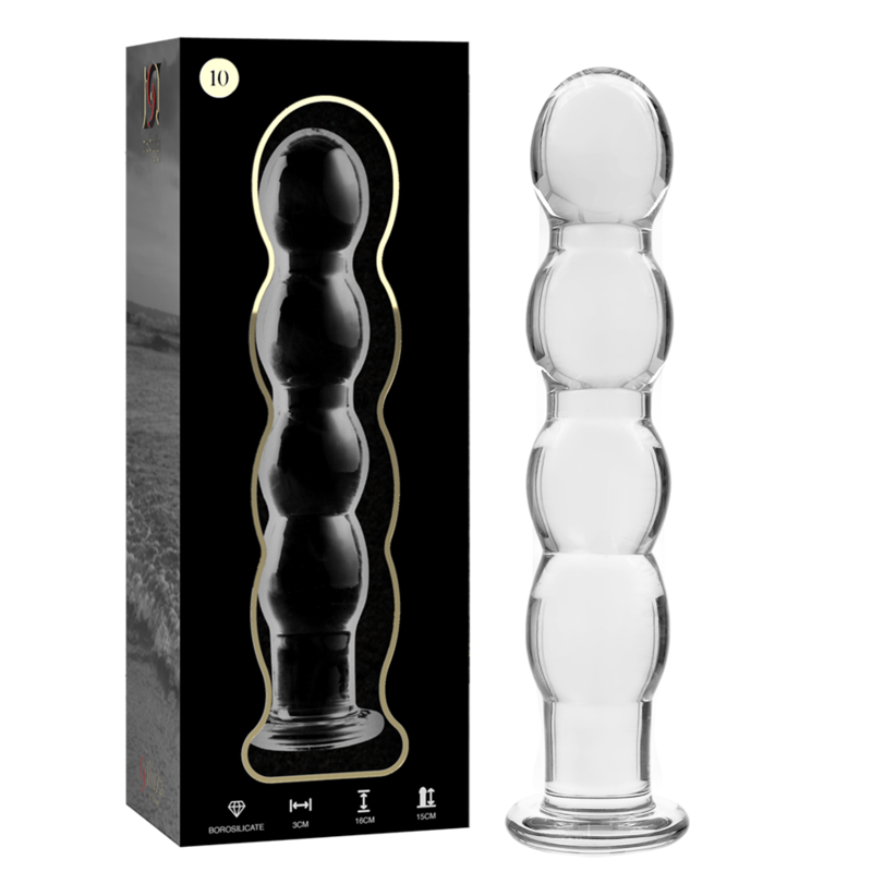 NEBULA SERIES BY IBIZA - MODEL 10 TRANSPARENT BOROSILICATE GLASS DILDO 16.5 CM -O- 3.5 CM