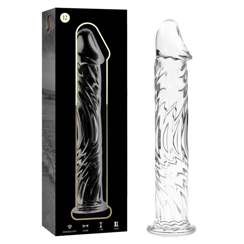 NEBULA SERIES BY IBIZA - MODEL 12 TRANSPARENT BOROSILICATE GLASS DILDO 17 CM -O- 3.5 CM