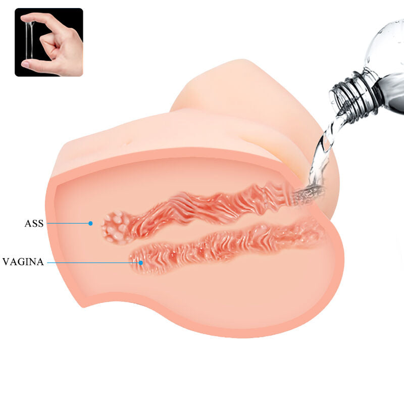 CRAZY BULL - VAGINA REALISTA Y DOBLE VIBRACIÓN DESNUDA