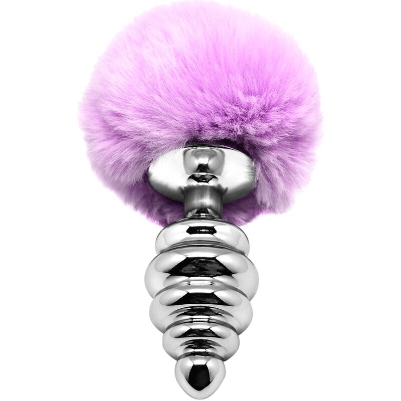 ALIVE - PURPLE ANAL PLEASURE PLUG SPIRAL METAL FLUFFY SIZE M