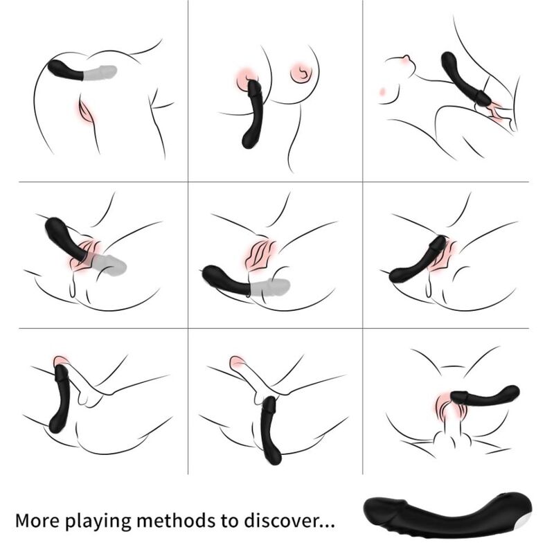 ARMONY - DILDO VIBRADOR DE SILICONA NEGRO PARA EL PUNTO G