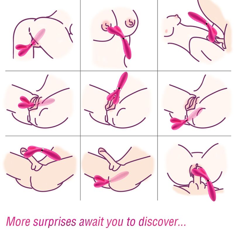 ARMONY - MASAJEADOR Y-WAND Y VIBRADOR DOBLE CABEZAL FUCSIA