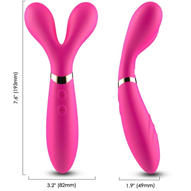 ARMONY - MASAJEADOR Y-WAND Y VIBRADOR DOBLE CABEZAL FUCSIA