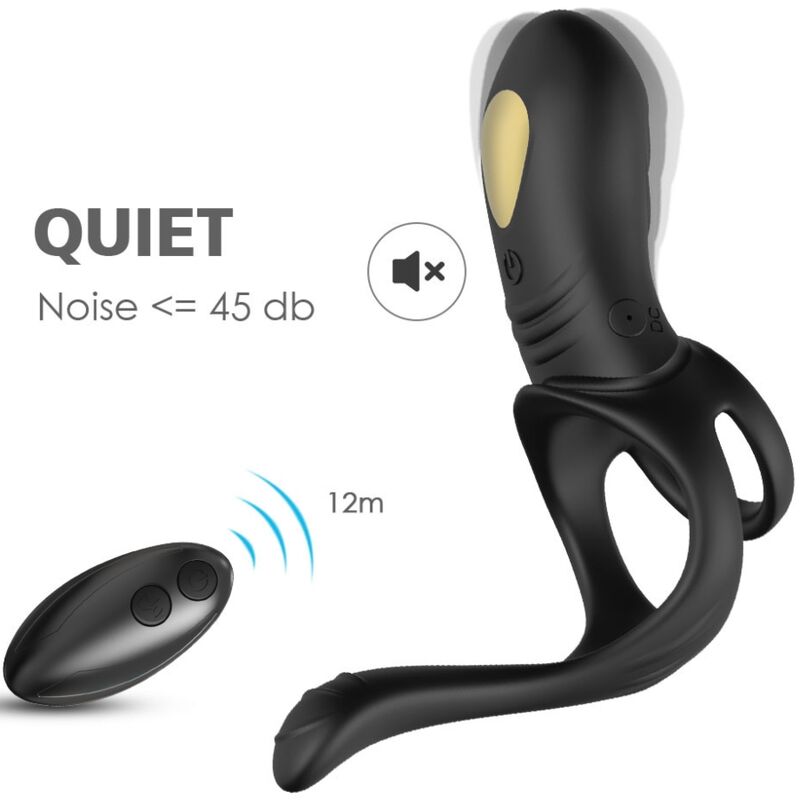 ARMONY - JOY JUMPER RING VIBRATOR FOR COUPLES AND ANAL PLUG REMOTE CONTROL BLACK