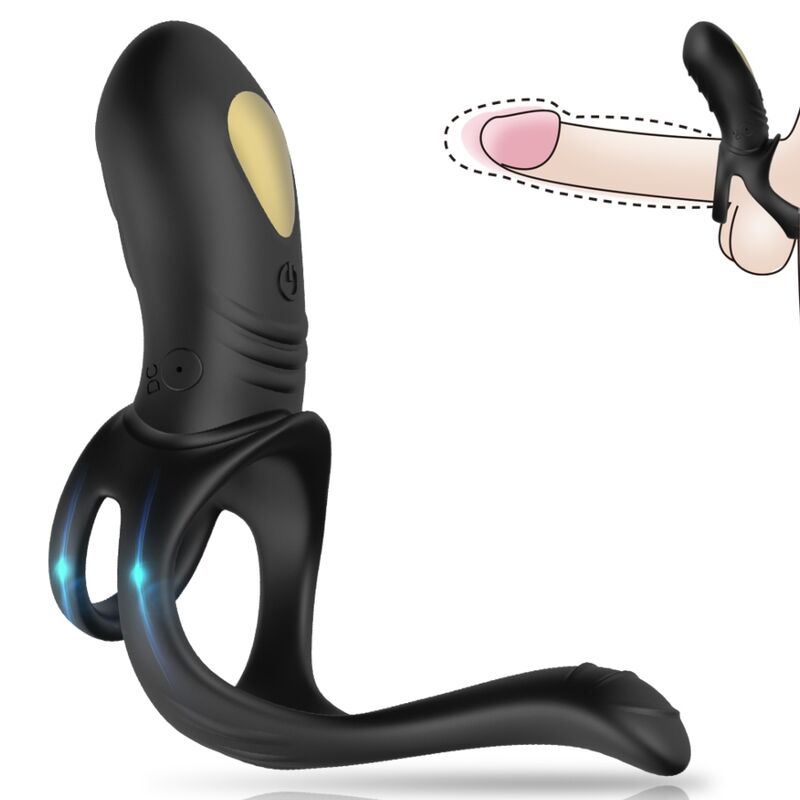 ARMONY - JOY JUMPER RING VIBRADOR PARA PAREJAS Y PLUG ANAL NEGRO