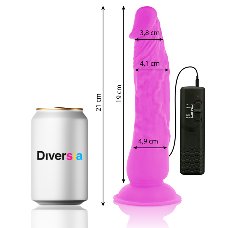 DIVERSIA - VIBRADOR FLEXIBLE MORADO 21 CM -O- 4,9 CM