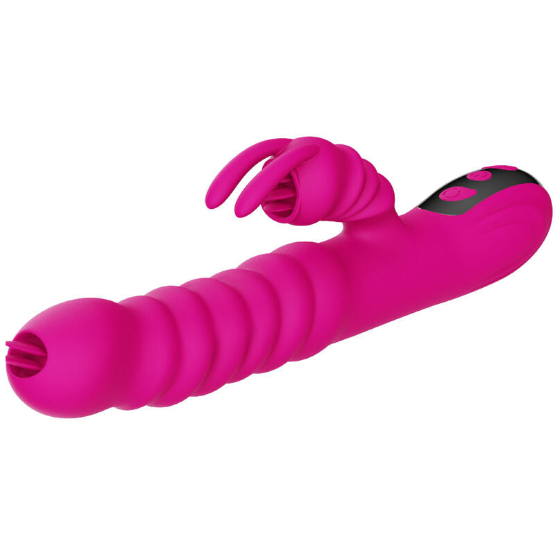 ARMONY - FUCHSIA RABBIT DOUBLE TONGUE MULTIFUNCTIONAL VIBRATOR WITH WARMING EFFECT