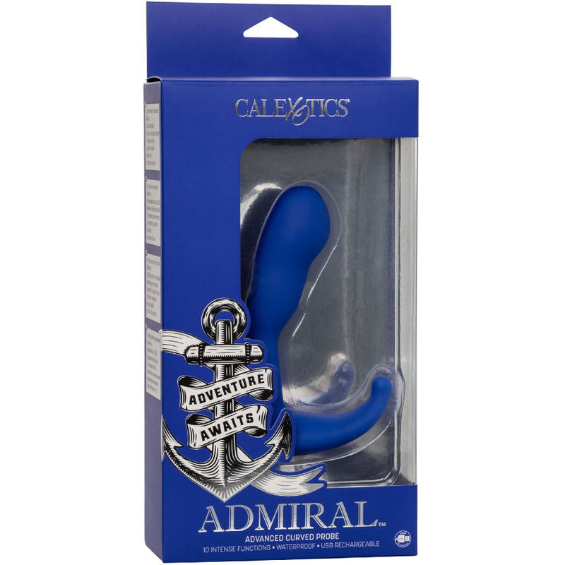 CALEXOTICS - ADMIRAL CURVED ANAL STIMULATOR AND VIBRATOR BLUE