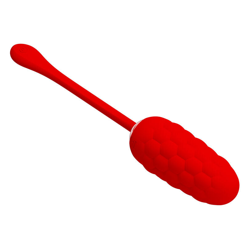 PRETTY LOVE - RED RECHARGEABLE NAVY TEXTURED VIBRATING EGG