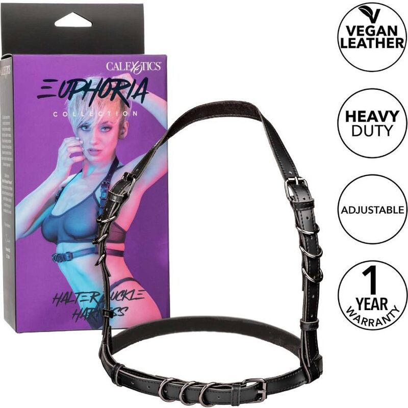 CALEXOTICS - ARNÉS CON HEBILLA DE CABALLERO NEGRO EUPHORIA