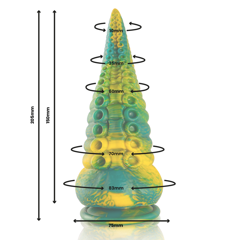 ÉPICO - DILDO CON TENTÁCULO DE CETUS VERDE DE TAMAÑO GRANDE