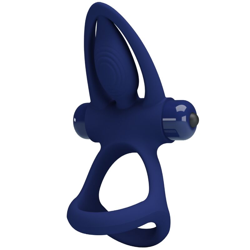 PRETTY LOVE - MAT DOUBLE RING WITH VIBRATION AND BLUE STIMULATOR