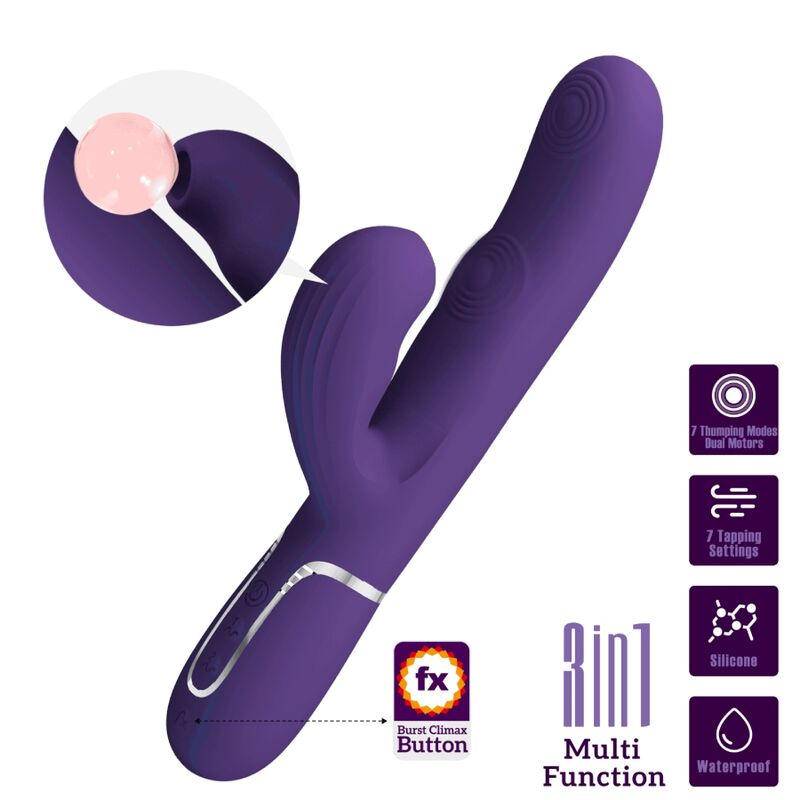 PRETTY LOVE - PERLITA 3 IN 1 MULTIFUNCTION PURPLE G-SPOT VIBRATOR