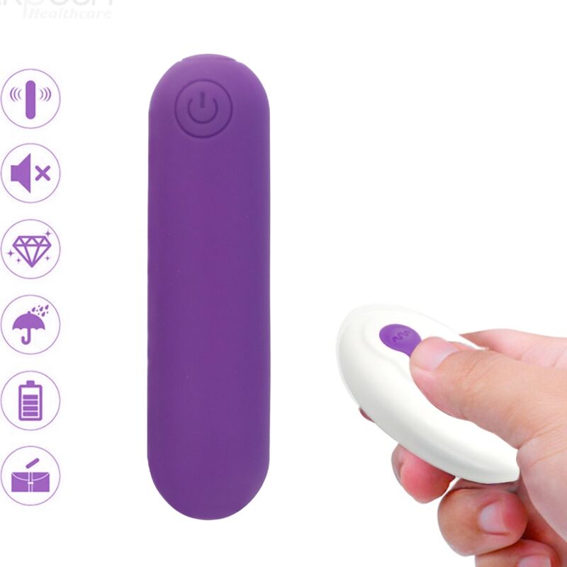 SPLASH JOLINE SILICONE BULLET VIBRATOR REMOTE CONTROL 10 VIBRATIONS 6.5 X 1.5 CM PURPLE