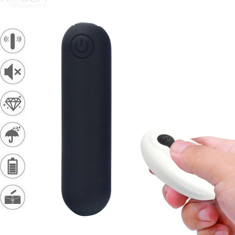SPLASH JOLINE SILICONE BULLET VIBRATOR REMOTE CONTROL 10 VIBRATIONS 65 X 15 CM BLACK