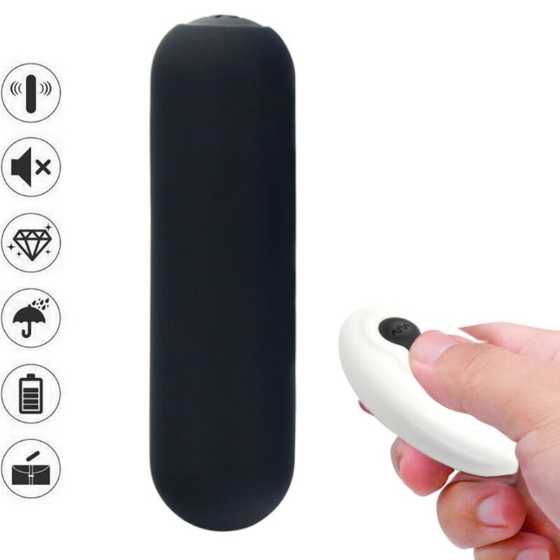 SPLASH JOIE BULLET SILICONE VIBRATOR REMOTE CONTROL 10 VIBRATIONS 75 X 19 CM BLACK