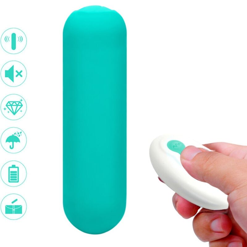 SPLASH JOIE BULLET SILICONE VIBRATOR REMOTE CONTROL 10 VIBRATIONS 75 X 19 CM GREEN