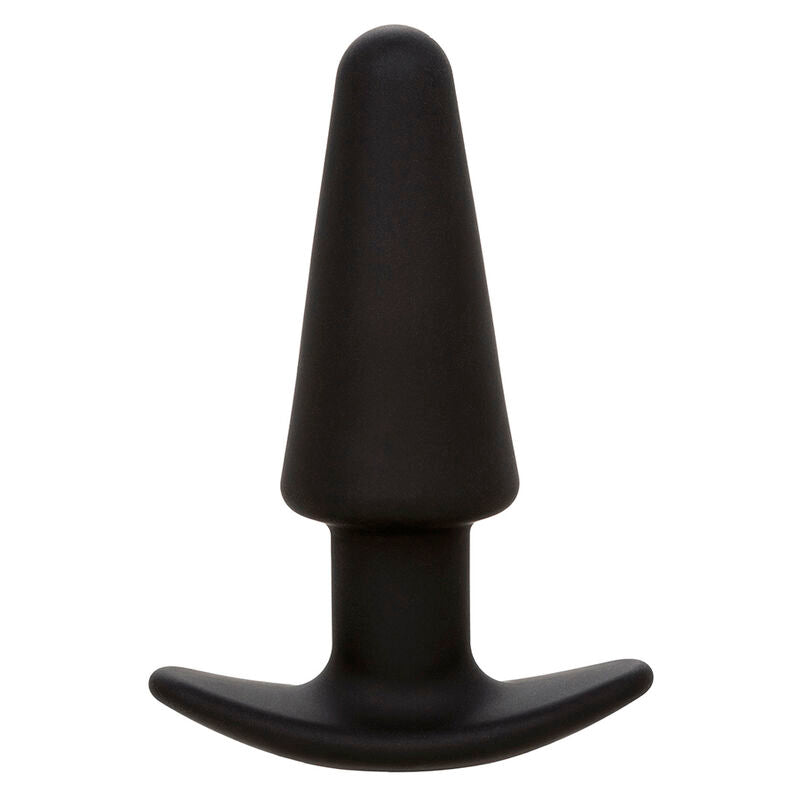 CALEXOTICS - ROCK BOTTOM TAPERED ANAL PLUG 10 VIBRATIONS SILICONE BLACK