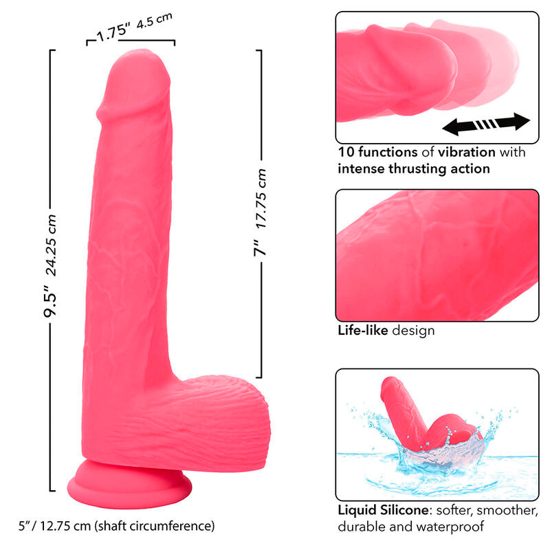 CALEXOTICS - VIBRADOR REALISTA PENIS 10 VIBRACIONES ROSA